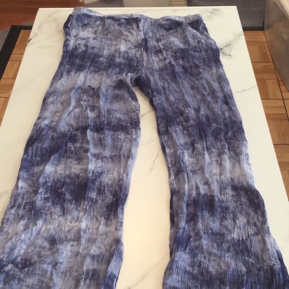Blue tie dye flare pants, medium. - Picture 2 of 4